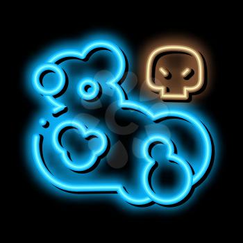 Dead Skull Smoke neon light sign vector. Glowing bright icon Dead Skull Smoke isometric sign. transparent symbol illustration