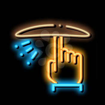Twist Dough Hand neon light sign vector. Glowing bright icon Twist Dough Hand isometric sign. transparent symbol illustration