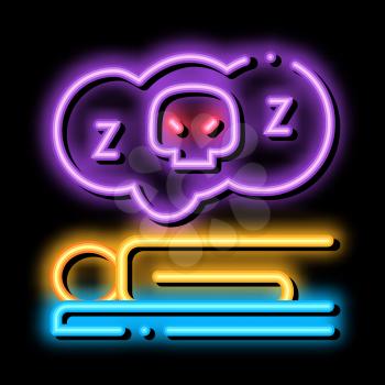 Dead Sleep Man neon light sign vector. Glowing bright icon Dead Sleep Man isometric sign. transparent symbol illustration