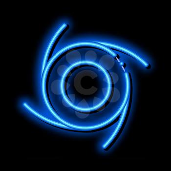Cyclone Tornado neon light sign vector. Glowing bright icon Cyclone Tornado isometric sign. transparent symbol illustration