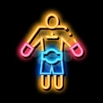 Winner Boxer neon light sign vector. Glowing bright icon Winner Boxer sign. transparent symbol illustration