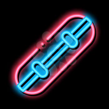 Skateboard neon light sign vector. Glowing bright icon Skateboard sign. transparent symbol illustration