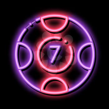 Ball with Number neon light sign vector. Glowing bright icon Ball with Numbersign. transparent symbol illustration