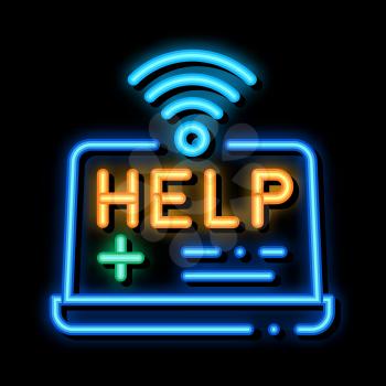 Web Medicine Help neon light sign vector. Glowing bright icon Web Medicine Help sign. transparent symbol illustration