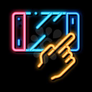 Game Console neon light sign vector. Glowing bright icon Game Console sign. transparent symbol illustration