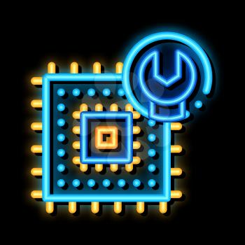 Chip Repair neon light sign vector. Glowing bright icon Chip Repair sign. transparent symbol illustration