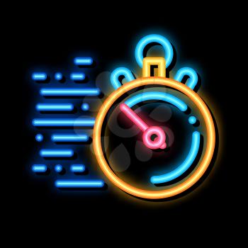 Stopwatch Time neon light sign vector. Glowing bright icon Stopwatch Time sign. transparent symbol illustration