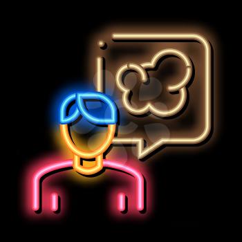 Man Talk Smoke neon light sign vector. Glowing bright icon Man Talk Smoke sign. transparent symbol illustration