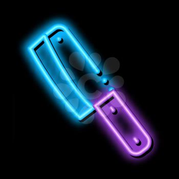 Hatchet Knife neon light sign vector. Glowing bright icon Hatchet Knife sign. transparent symbol illustration