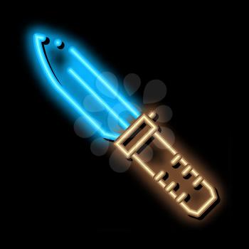 Knife Kitchenware neon light sign vector. Glowing bright icon Knife Kitchenware sign. transparent symbol illustration