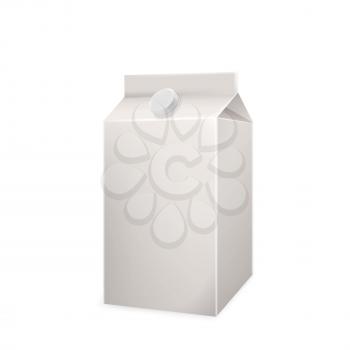Milk Beverage Blank Carton Box Package Vector. Appetizing Milk Or Kephir Recycling Container, Tasty Breakfast Bio Drink. Healthcare Natural Dairy Product Template Realistic 3d Illustration