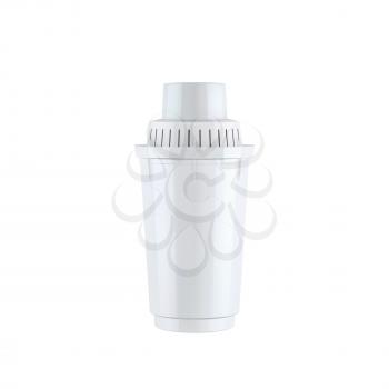 Water Filter Cartridge For Filtering Drink Vector. Blank Cartridge For Purification And Cleaning Natural Aqua Liquid. Tool For Preparing Health Care Fresh Beverage Template Realistic 3d Illustration
