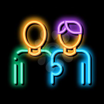 Human One Whole neon light sign vector. Glowing bright icon Human One Whole sign. transparent symbol illustration