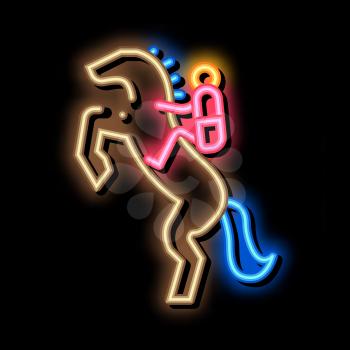 Stand Hind Legs neon light sign vector. Glowing bright icon Stand Hind Legs sign. transparent symbol illustration