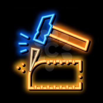 Brick Clipping neon light sign vector. Glowing bright icon Brick Clipping sign. transparent symbol illustration