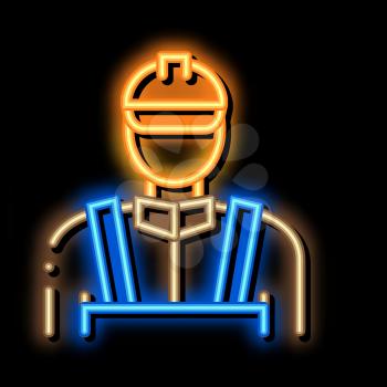 Mason Worker neon light sign vector. Glowing bright icon Mason Worker sign. transparent symbol illustration
