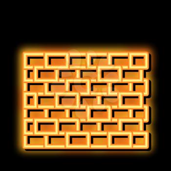 Brick Wall neon light sign vector. Glowing bright icon Brick Wall sign. transparent symbol illustration