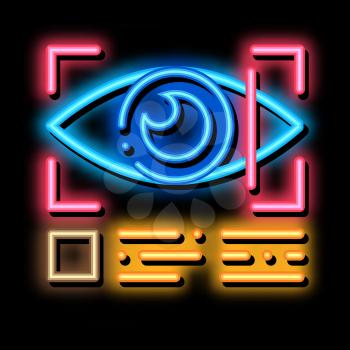 Medical Eye Research neon light sign vector. Glowing bright icon Medical Eye Research Sign. transparent symbol illustration