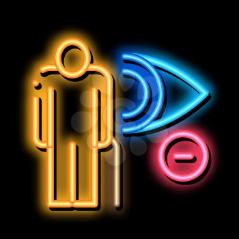Elderly Vision Impairment neon light sign vector. Glowing bright icon Elderly Vision Impairment Sign. transparent symbol illustration