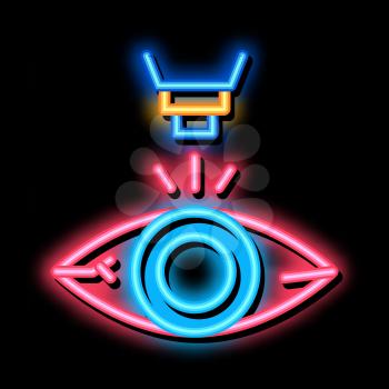 Laser Eye Treatment neon light sign vector. Glowing bright icon Laser Eye Treatment Sign. transparent symbol illustration