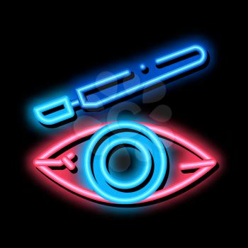 Surgical Intervention for Eye Treatment neon light sign vector. Glowing bright icon Surgical Intervention for Eye Treatment Sign. transparent symbol illustration