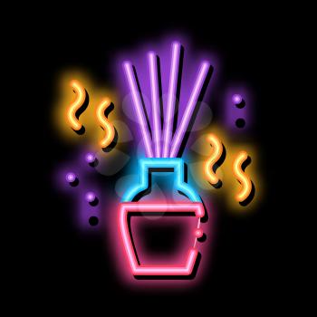 Aroma Sticks neon light sign vector. Glowing bright icon Aroma Sticks Sign. transparent symbol illustration