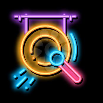 Gong neon light sign vector. Glowing bright icon Gong Sign. transparent symbol illustration