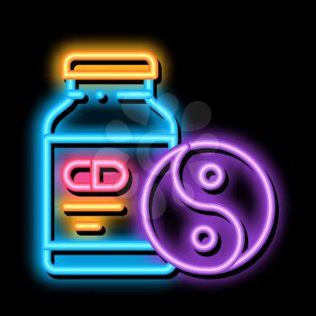 Sedative Pills neon light sign vector. Glowing bright icon Sedative Pills Sign. transparent symbol illustration