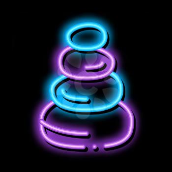 Stones Balance neon light sign vector. Glowing bright icon Stones Balance Sign. transparent symbol illustration