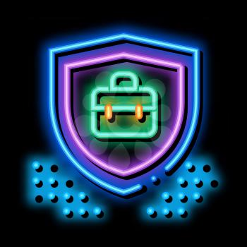 electronic data protection neon light sign vector. Glowing bright icon electronic data protection sign. transparent symbol illustration