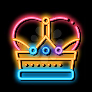 royal crown neon light sign vector. Glowing bright icon royal crown sign. transparent symbol illustration