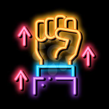 gather all your strength neon light sign vector. Glowing bright icon gather all your strength sign. transparent symbol illustration
