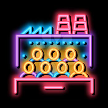 people at heat station neon light sign vector. Glowing bright icon people at heat station sign. transparent symbol illustration