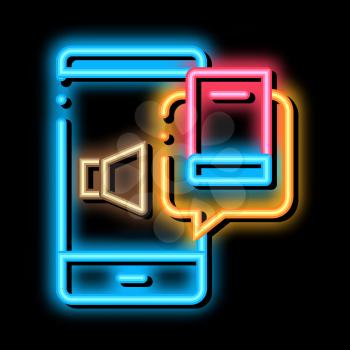 audio book neon light sign vector. Glowing bright icon audio book sign. transparent symbol illustration