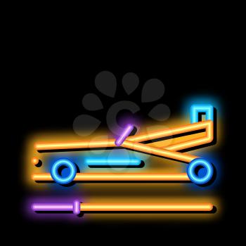 tire equipment neon light sign vector. Glowing bright icon tire equipment sign. transparent symbol illustration