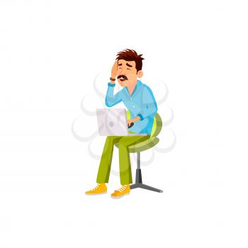 man manager made stupid mistake in report cartoon vector. man manager made stupid mistake in report character. isolated flat cartoon illustration