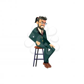 angry theater producer anger at artist on repetition cartoon vector. angry theater producer anger at artist on repetition character. isolated flat cartoon illustration