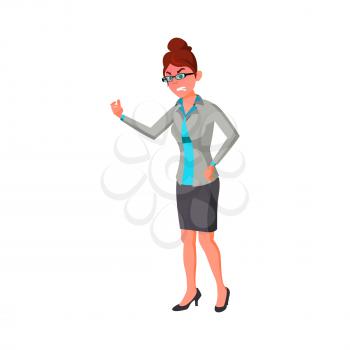 angry woman teacher screaming on student in university cartoon vector. angry woman teacher screaming on student in university character. isolated flat cartoon illustration