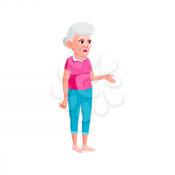 panic old woman lost in town and asking way cartoon vector. panic old woman lost in town and asking way character. isolated flat cartoon illustration