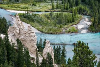 Bow River and the Hoodoos near Banff