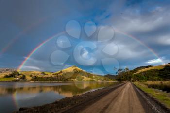 Double rainbow over the Otago Peninsula