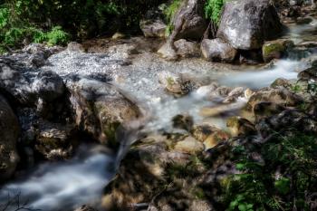 Tiny Rapids at the Val Vertova Torrent near Bergamo in Italy