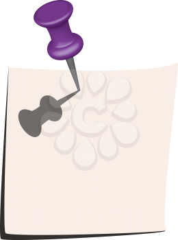 Illustration of note paper and purple pin