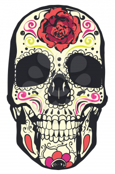Day of the dead floral sugar skull colorful design.