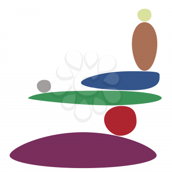 Abstract minimalistic illustration of colorful balance stones design.