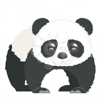 Cute cartoon panda bear, kawaii animal design.