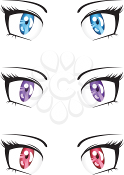 A set of eyes in manga style on white background.