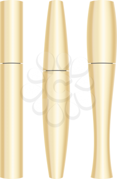 Beauty products mascara tubes in different shapes set.