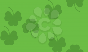 Illustration of St. Patrick's day background with shamrocks, clovers.