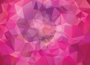 Geometric background of pink color made of polygons.